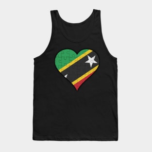 Kittian Jigsaw Puzzle Heart Design - Gift for Kittian With Saint Kitts and Nevis Roots Tank Top